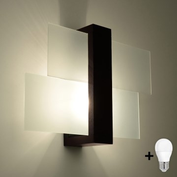 Brilagi -  LED väggbelysning HERA 1xE27/7,5W/230V wenge