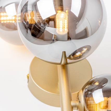 Brilagi - LED väggbelysning MILLA 3xG9/3W/230V guld/rökig