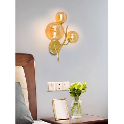 Brilagi - LED väggbelysning MISTEL 3xG9/3W/230V guld