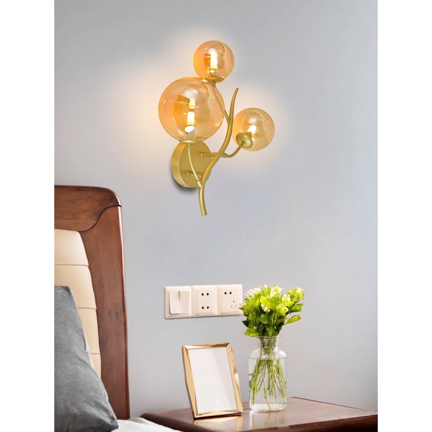 Brilagi - LED väggbelysning MISTEL 3xG9/3W/230V guld