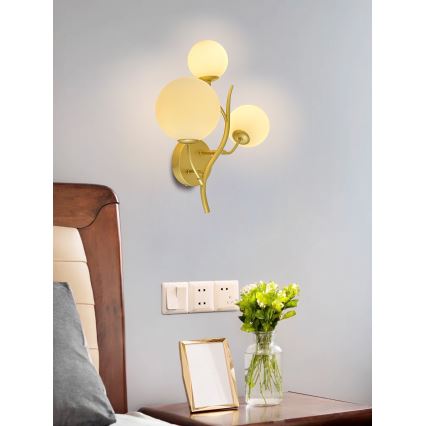 Brilagi - LED väggbelysning MISTEL 3xG9/3W/230V guld/vit