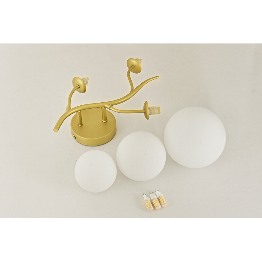 Brilagi - LED väggbelysning MISTEL 3xG9/3W/230V guld/vit