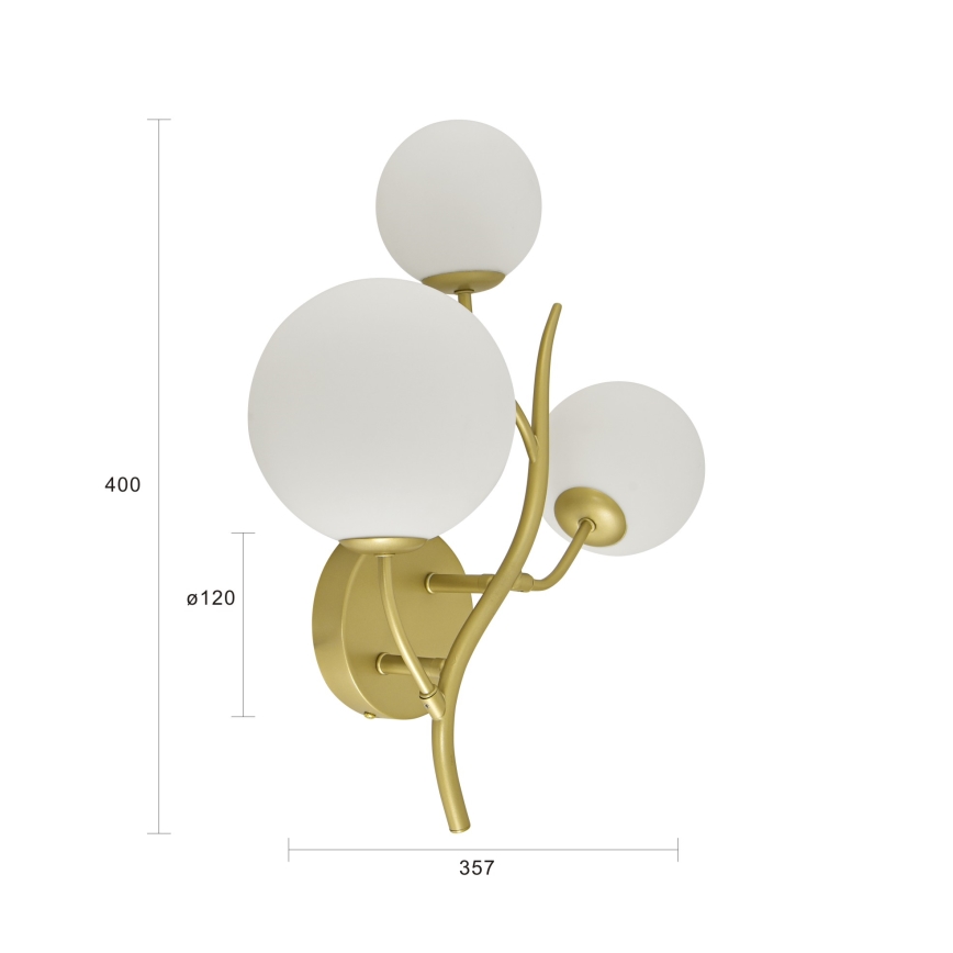 Brilagi - LED väggbelysning MISTEL 3xG9/3W/230V guld/vit