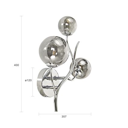Brilagi - LED väggbelysning MISTEL 3xG9/3W/230V skinande krom/rökig