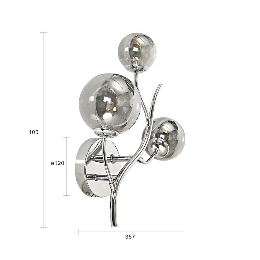 Brilagi - LED väggbelysning MISTEL 3xG9/3W/230V skinande krom/rökig