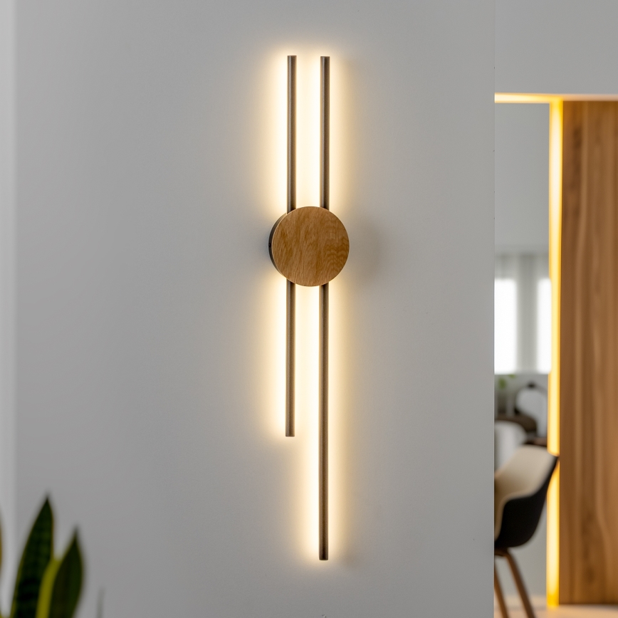 Brilagi - LED väggbelysning WOODY COLLINE LED/15W/230V 80 cm ek