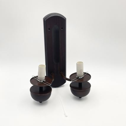 Brilagi - LED Vägglampa COTTAGE 2xE14/40W/230V bok/brun