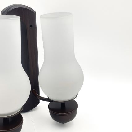 Brilagi - LED Vägglampa COTTAGE 2xE14/40W/230V bok/vit
