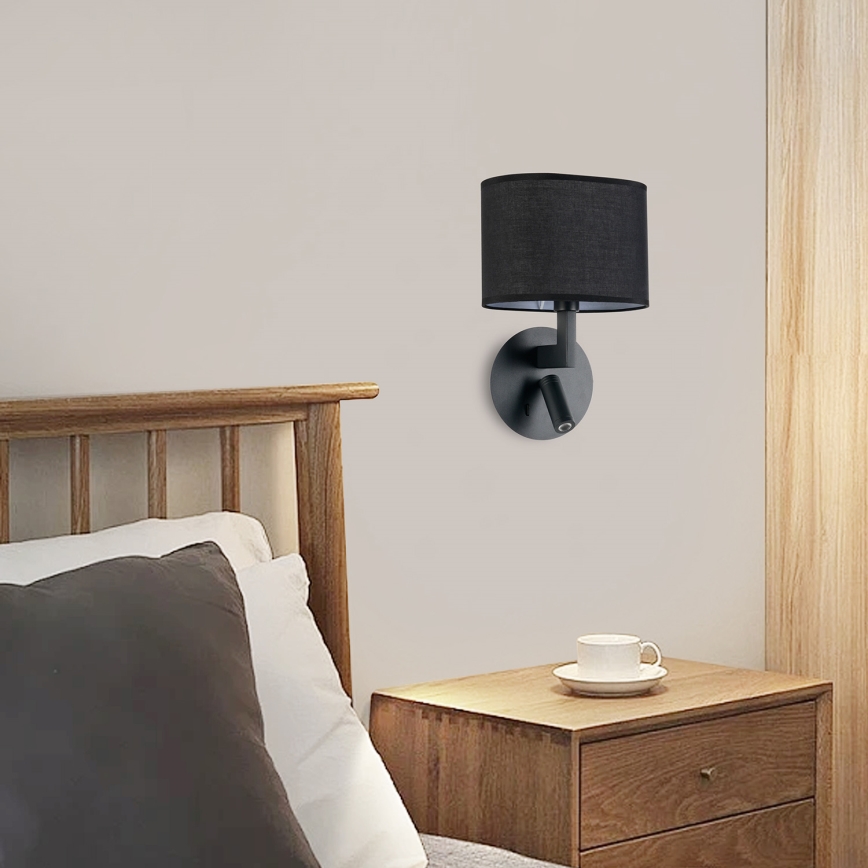 Brilagi - LED vägglampa DAYA 1xE14/40W/230V + LED/3W svart