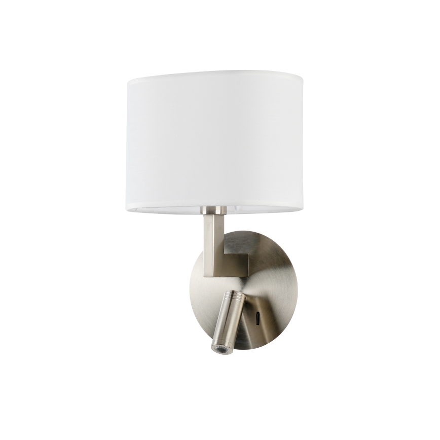 Brilagi - LED vägglampa DAYA 1xE14/40W/230V + LED/3W vit/matt krom
