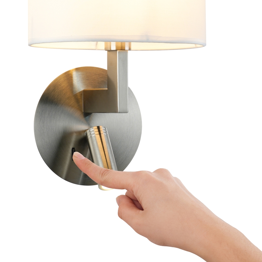 Brilagi - LED vägglampa DAYA 1xE14/40W/230V + LED/3W vit/matt krom