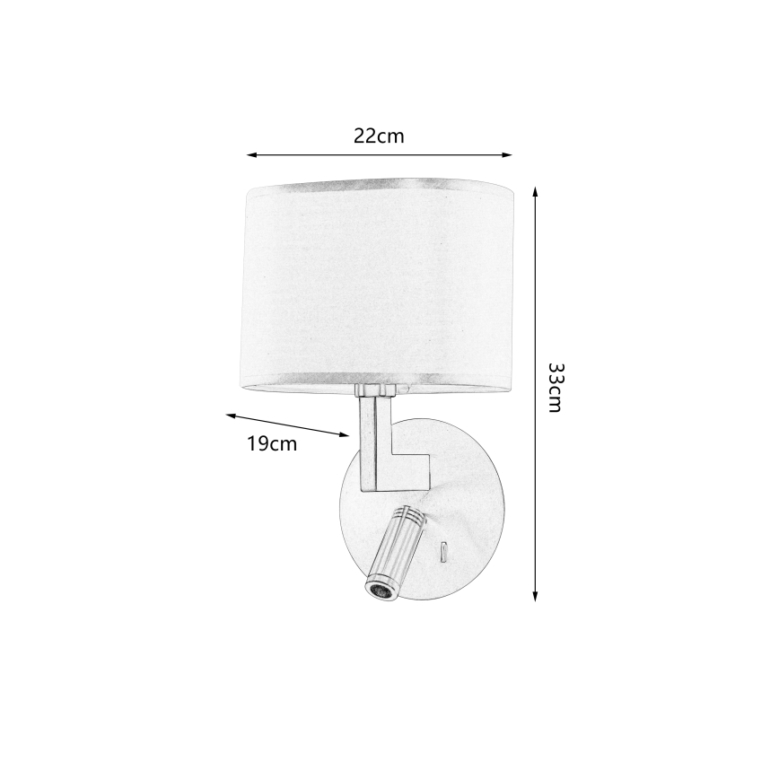 Brilagi - LED vägglampa DAYA 1xE14/40W/230V + LED/3W vit/matt krom