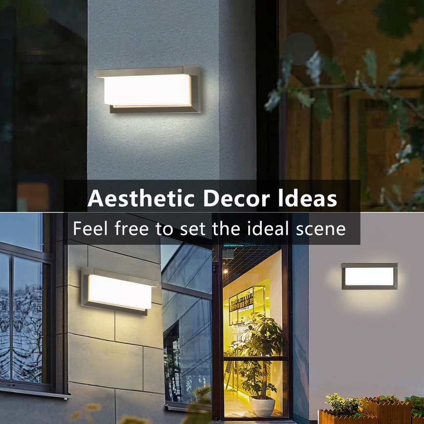 Brilagi - LED vägglampa för utomhusbruk BRICKY LED/12W/230V grå IP54