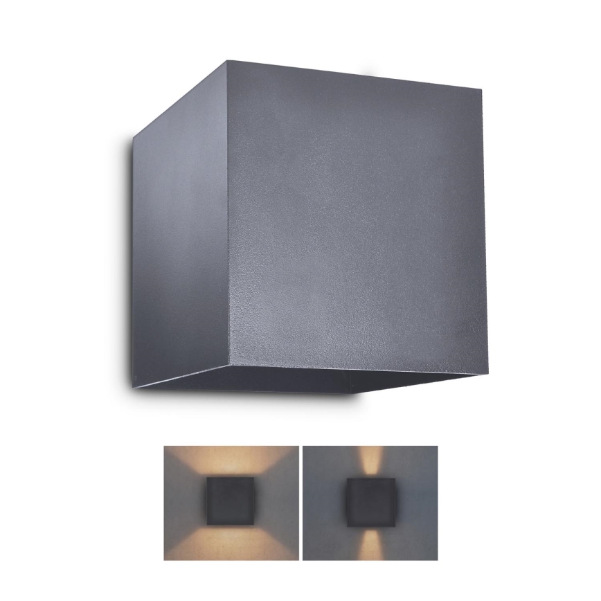 Brilagi - LED vägglampa för utomhusbruk CUBE LED/6W/230V antracit IP54