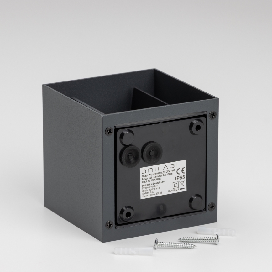 Brilagi - LED vägglampa för utomhusbruk CUBE LED/6W/230V antracit IP54