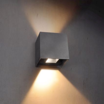 Brilagi - LED vägglampa för utomhusbruk CUBE LED/6W/230V antracit IP54