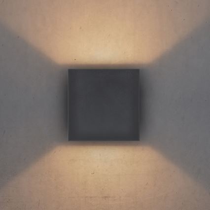 Brilagi - LED vägglampa för utomhusbruk CUBE LED/6W/230V antracit IP54