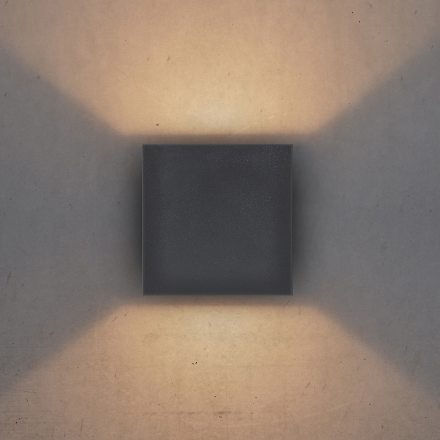 Brilagi - LED vägglampa för utomhusbruk CUBE LED/6W/230V antracit IP54