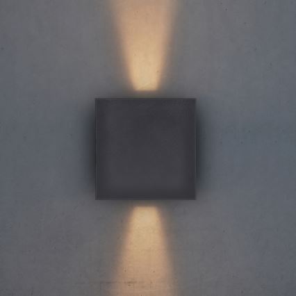 Brilagi - LED vägglampa för utomhusbruk CUBE LED/6W/230V antracit IP54