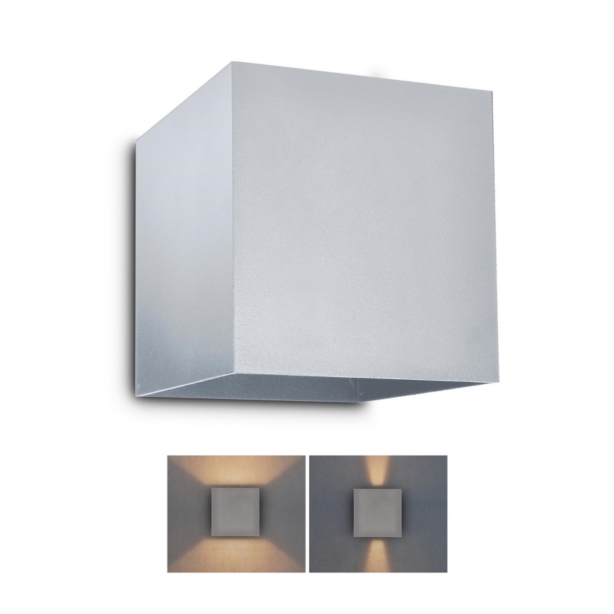 Brilagi - LED vägglampa för utomhusbruk CUBE LED/6W/230V grå IP54