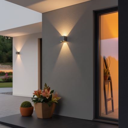 Brilagi - LED vägglampa för utomhusbruk CUBE LED/6W/230V grå IP54