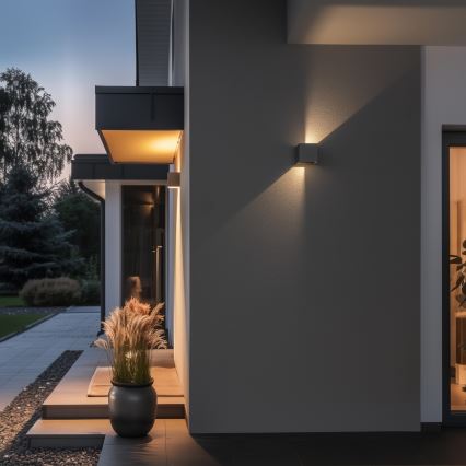 Brilagi - LED vägglampa för utomhusbruk CUBE LED/6W/230V grå IP54