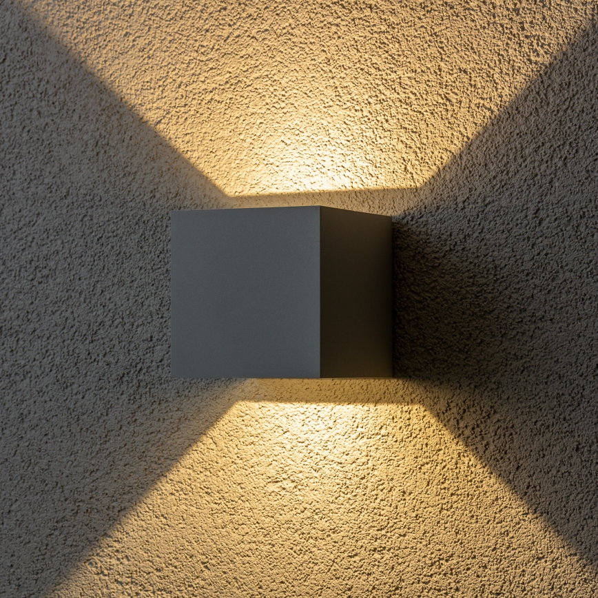 Brilagi - LED vägglampa för utomhusbruk CUBE LED/6W/230V grå IP54
