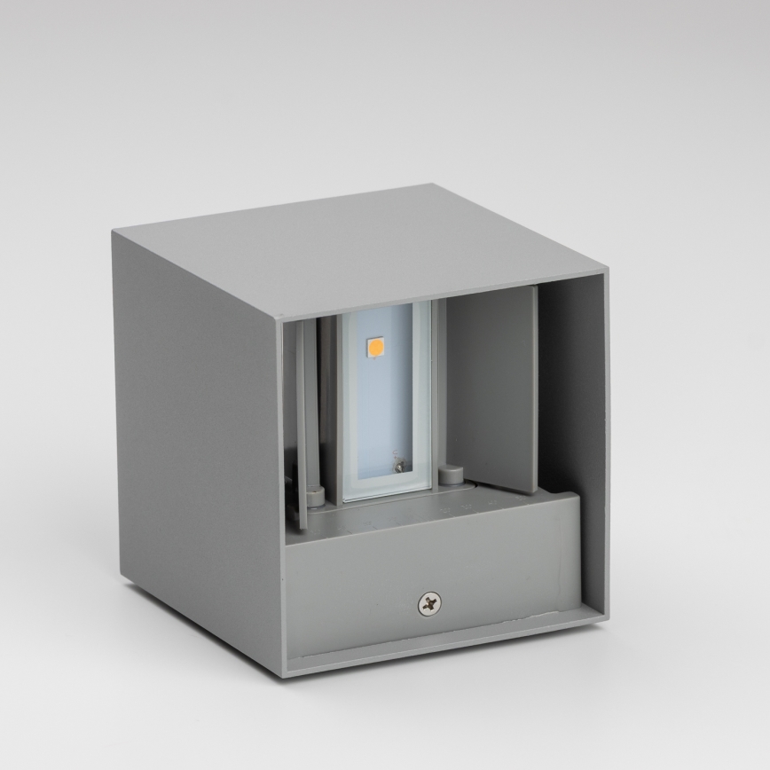 Brilagi - LED vägglampa för utomhusbruk CUBE LED/6W/230V grå IP54