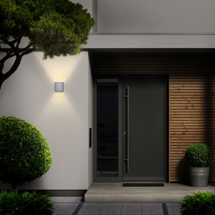 Brilagi - LED vägglampa för utomhusbruk CUBE LED/6W/230V grå IP54