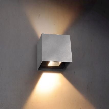 Brilagi - LED vägglampa för utomhusbruk CUBE LED/6W/230V grå IP54