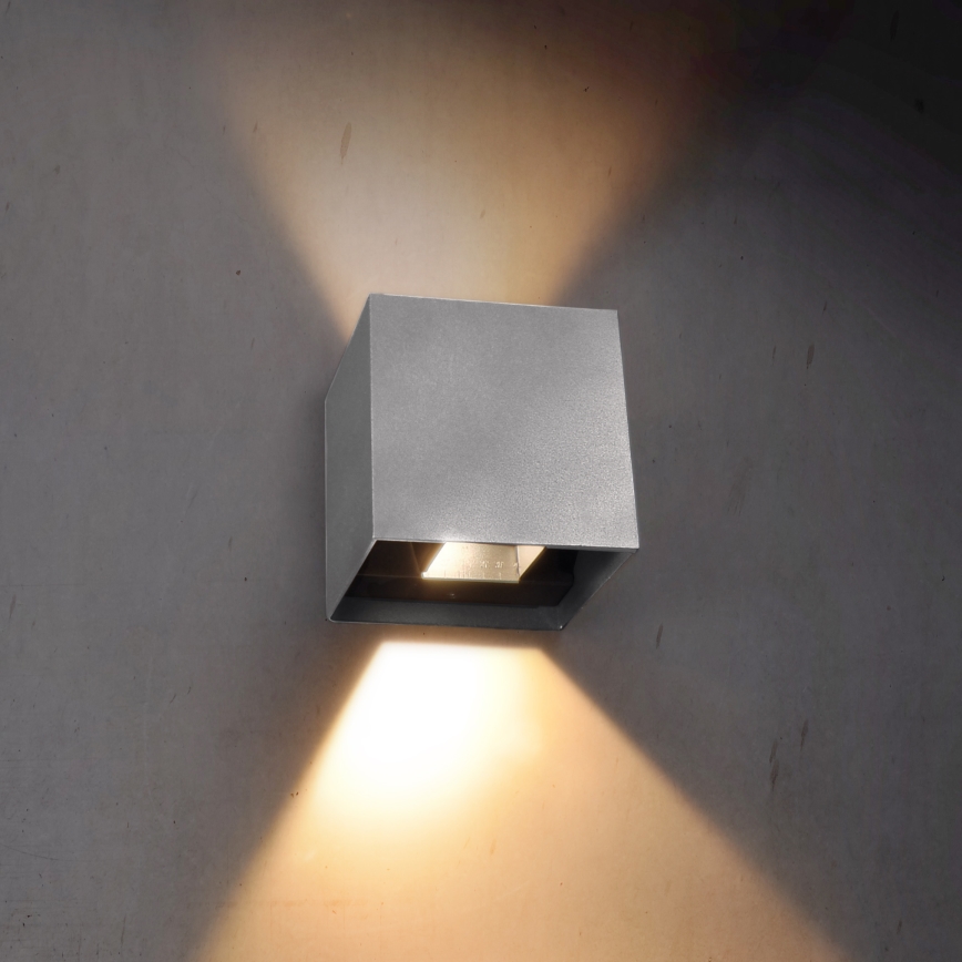 Brilagi - LED vägglampa för utomhusbruk CUBE LED/6W/230V grå IP54
