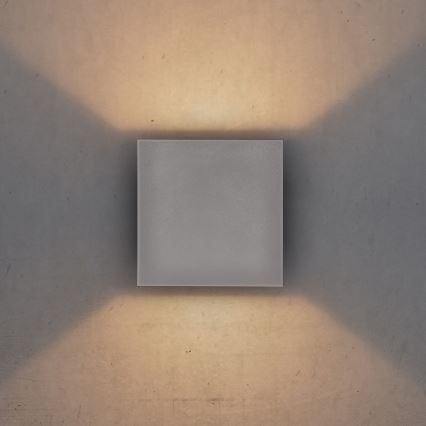 Brilagi - LED vägglampa för utomhusbruk CUBE LED/6W/230V grå IP54