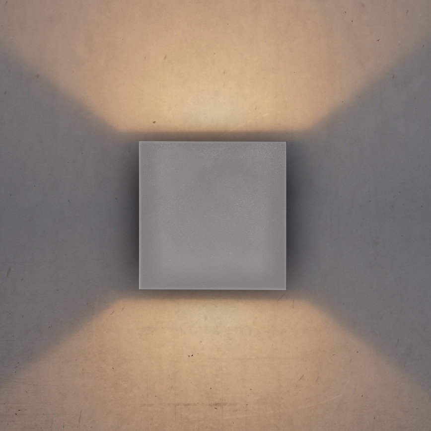 Brilagi - LED vägglampa för utomhusbruk CUBE LED/6W/230V grå IP54