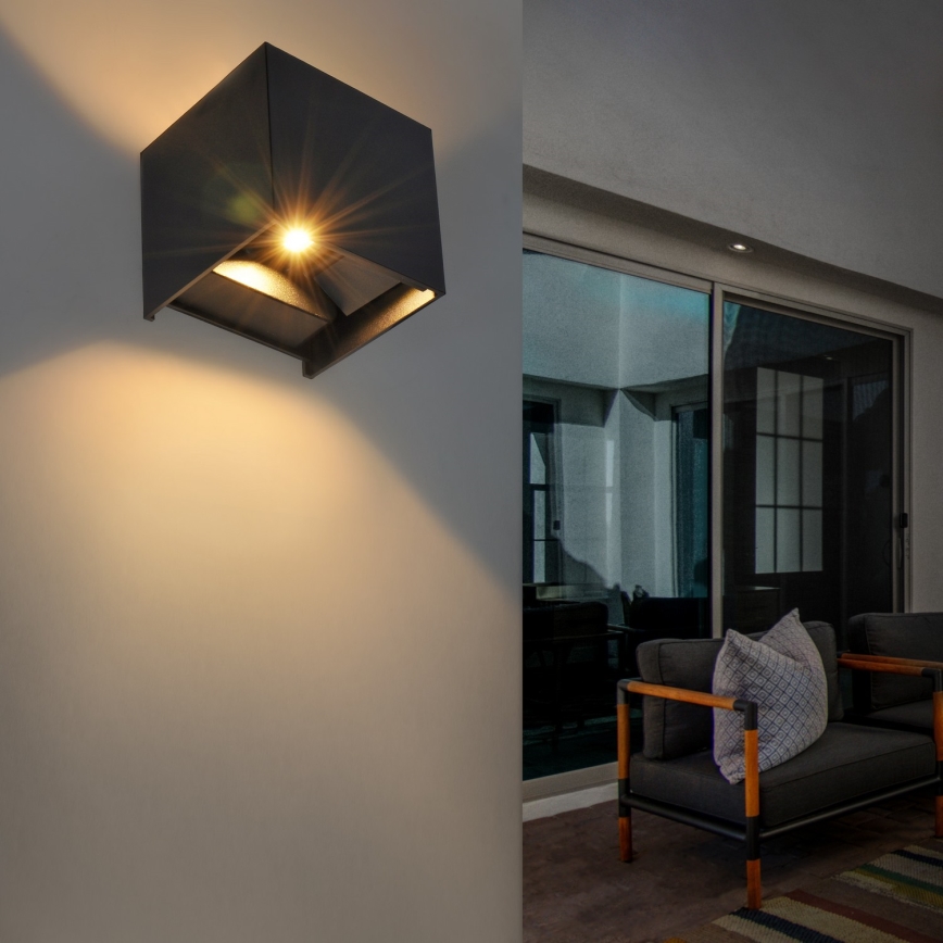 Brilagi - LED vägglampa för utomhusbruk CUBE LED/6W/230V IP54