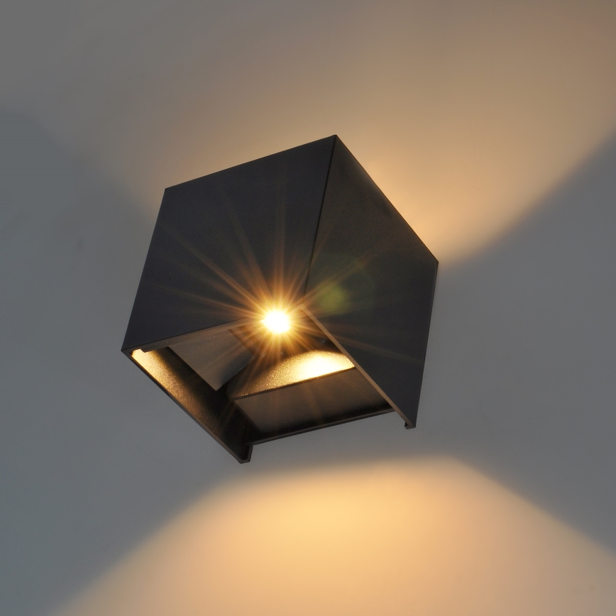 Brilagi - LED vägglampa för utomhusbruk CUBE LED/6W/230V IP54