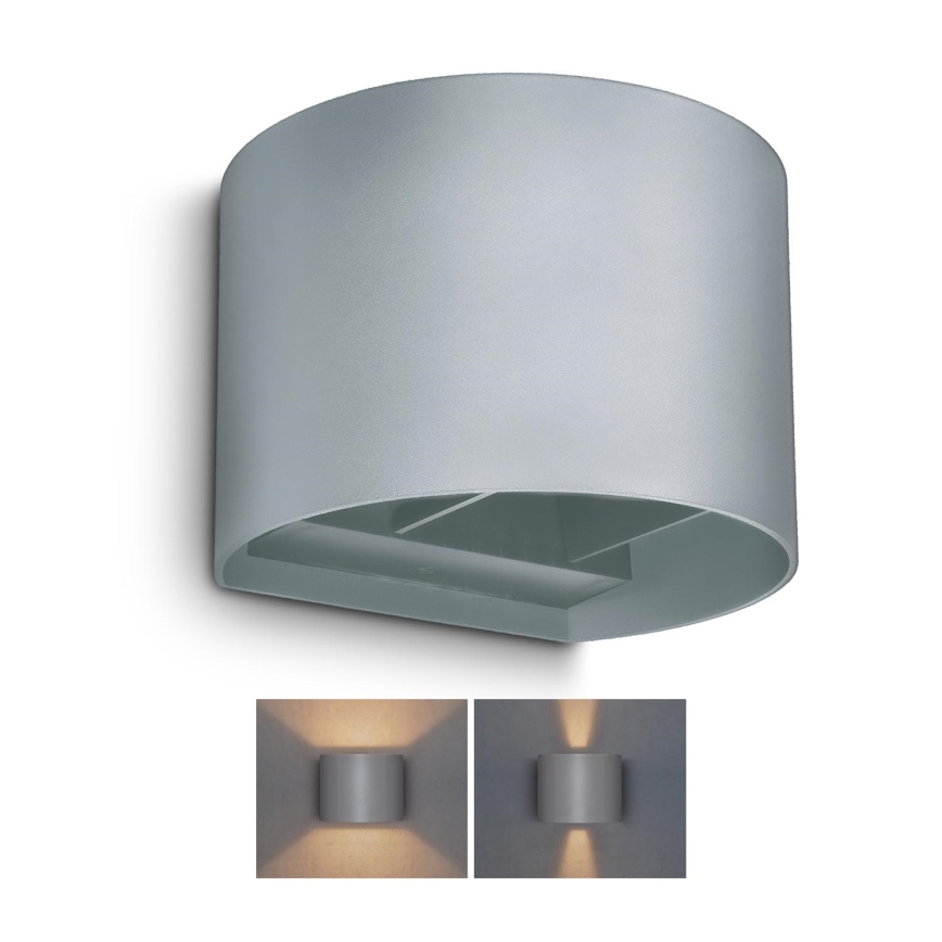 Brilagi - LED vägglampa för utomhusbruk RONDO LED/6W/230V grå IP54