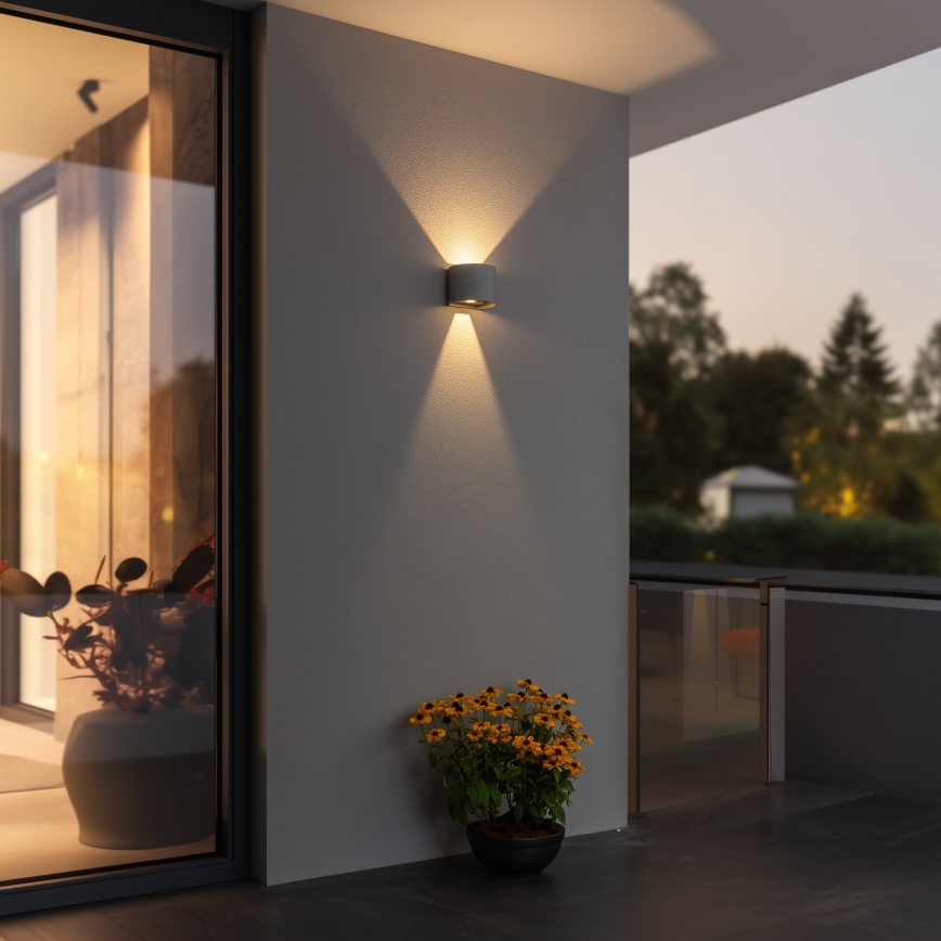Brilagi - LED vägglampa för utomhusbruk RONDO LED/6W/230V grå IP54