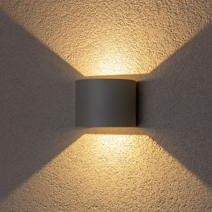 Brilagi - LED vägglampa för utomhusbruk RONDO LED/6W/230V grå IP54
