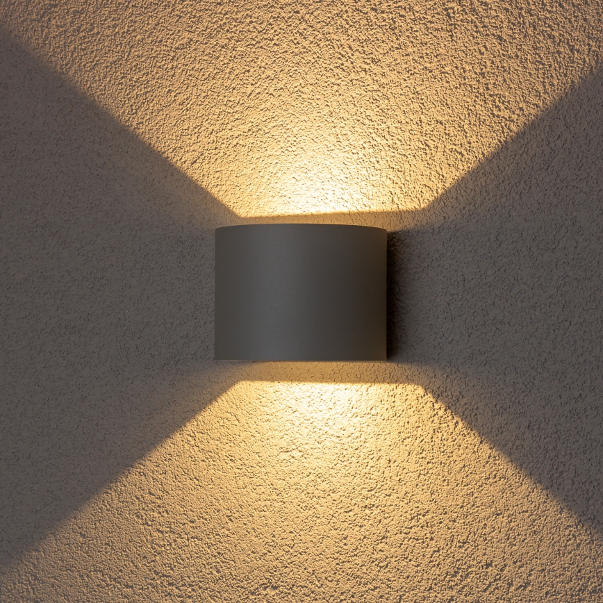 Brilagi - LED vägglampa för utomhusbruk RONDO LED/6W/230V grå IP54