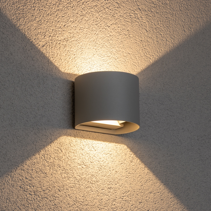 Brilagi - LED vägglampa för utomhusbruk RONDO LED/6W/230V grå IP54