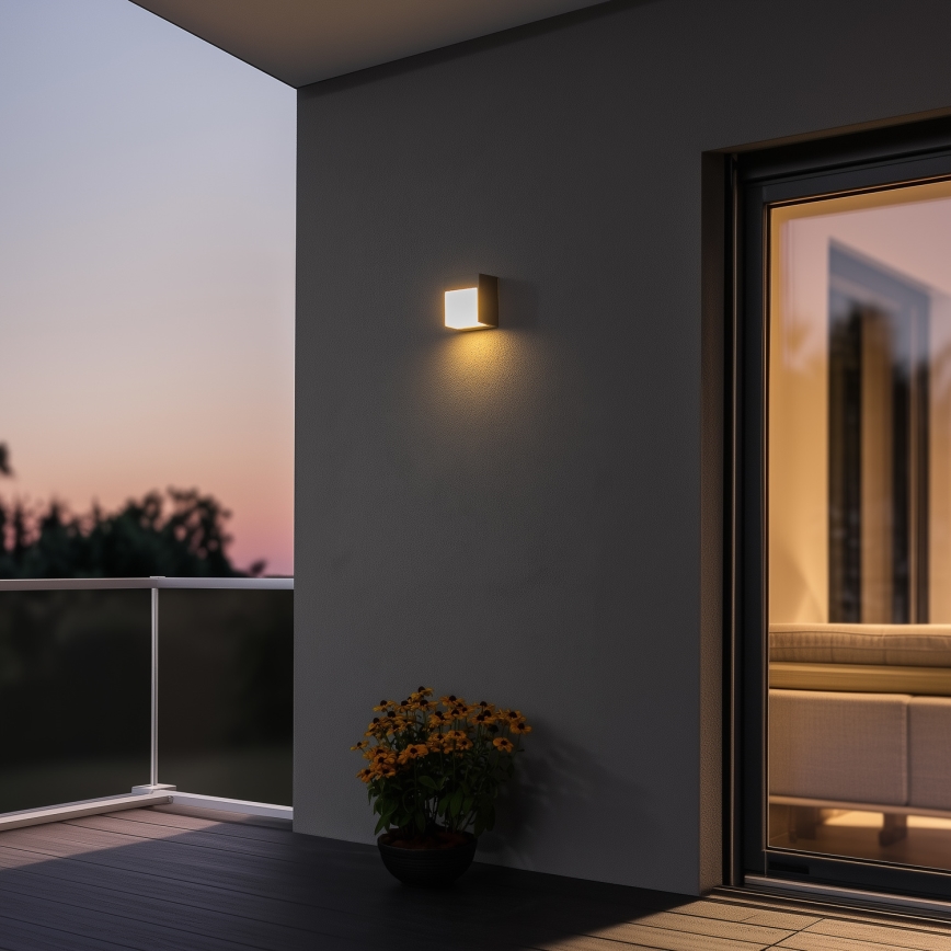 Brilagi - LED vägglampa för utomhusbruk TERNI LED/12W/230V grå IP44