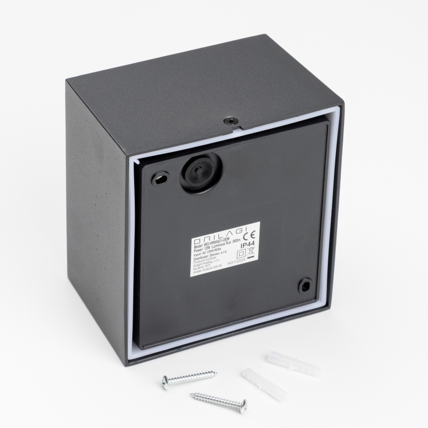 Brilagi - LED vägglampa för utomhusbruk TERNI LED/12W/230V svart IP44