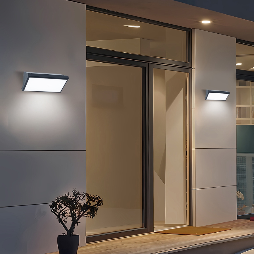 Brilagi - LED vägglampa för utomhusbruk TRIANGLE LED/20W/230V 3000/4000/6500K antracit IP65