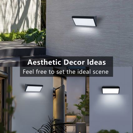 Brilagi - LED vägglampa för utomhusbruk TRIANGLE LED/20W/230V 3000/4000/6500K svart IP65