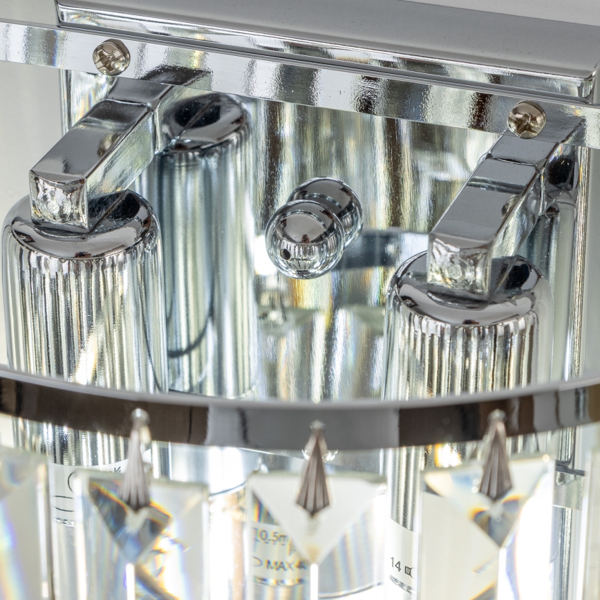 Brilagi - LED Vägglampa i kristall MOZART 2xE14/40W/230V skinande krom