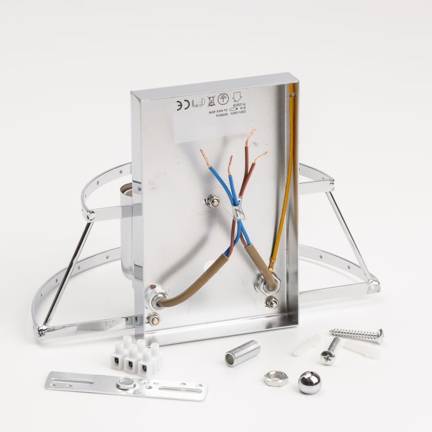 Brilagi - LED Vägglampa i kristall MOZART 2xE14/40W/230V skinande krom