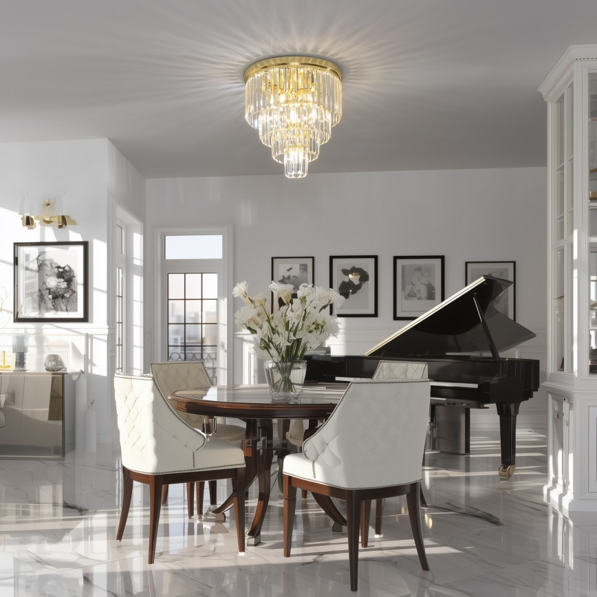 Brilagi - LED Vägglampa i kristall MOZART 5xE14/40W/230V guld