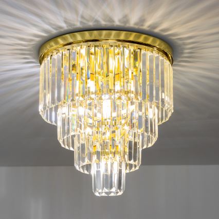 Brilagi - LED Vägglampa i kristall MOZART 5xE14/40W/230V guld