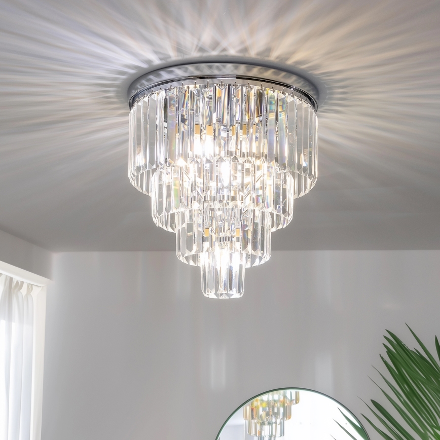 Brilagi - LED Vägglampa i kristall MOZART 5xE14/40W/230V skinande krom