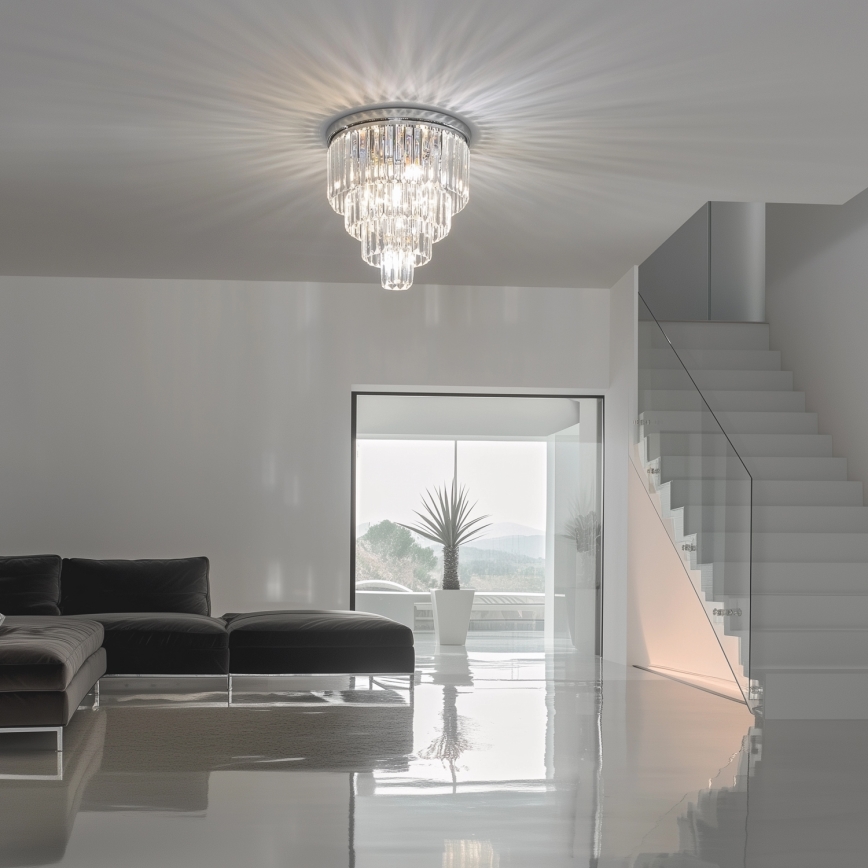 Brilagi - LED Vägglampa i kristall MOZART 5xE14/40W/230V skinande krom
